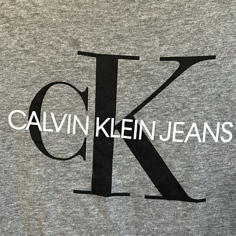 NWT Calvin Klein Jeans Boy’s Logo Short Sleeve T-Shirt Medium Gray Heather S(8) - Picture 3 of 6